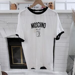 Moschino Couture White Double Smiley Short Sleeve T-Shirt